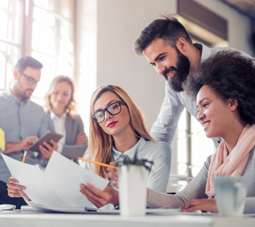 International people working together in confidence